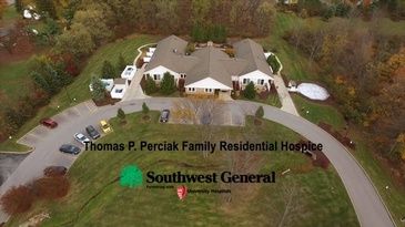 An aerial view of a southwest general residential hospice.