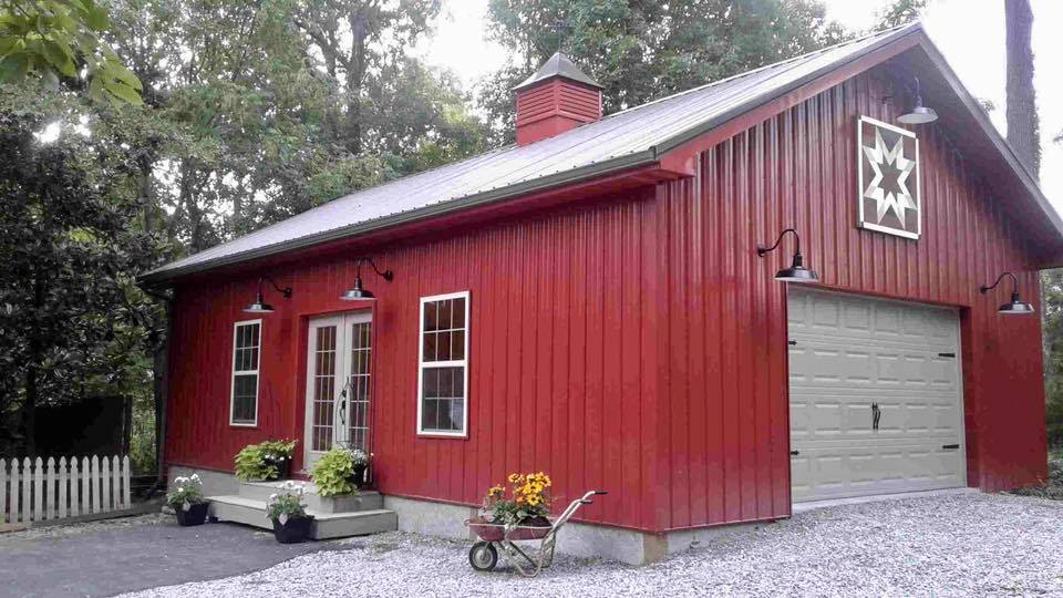 Barn House Exterior With Garage — Cunningham, KY — Gaither Home Construction