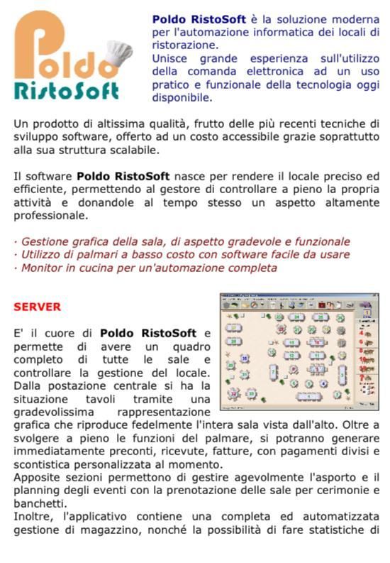 Una pubblicità per paido ristosoft in una lingua straniera