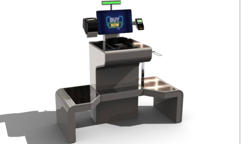 Un modello 3D di una macchina per pagare subito