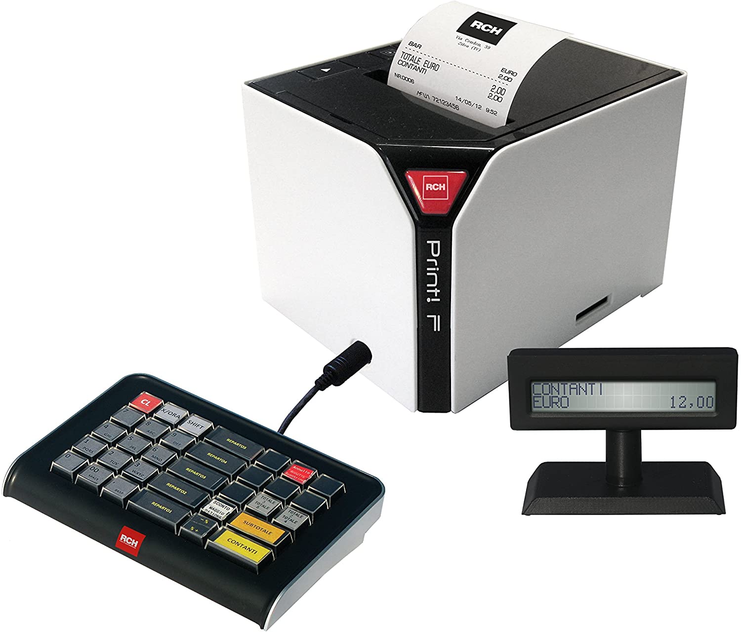 Una stampante con una ricevuta sopra