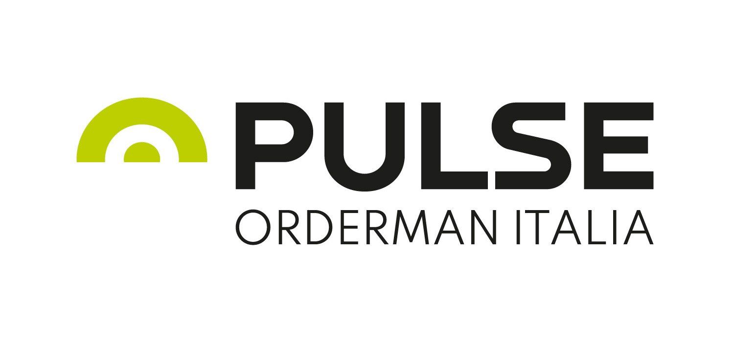 Il logo pulse orderman italia è nero e verde su sfondo bianco.