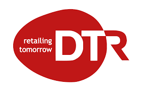 Un logo rosso e bianco per la vendita al dettaglio di domani