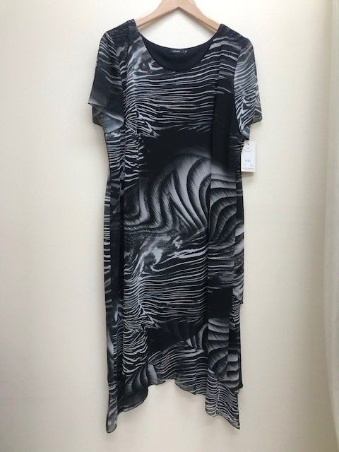 Black and white silk ladies dress