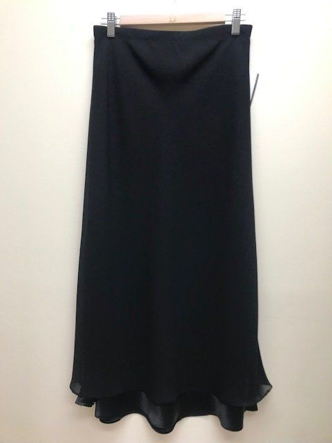Black silky long line skirt