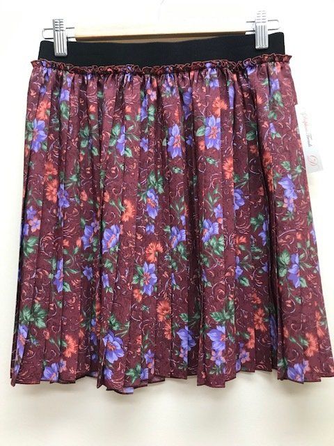 Floral pleated mid length ladies skirt