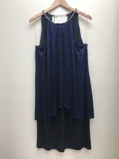 Dark blue and diamond formal ladies dress