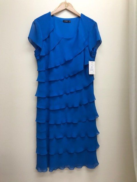 Electric blue multi tiered ladies dress