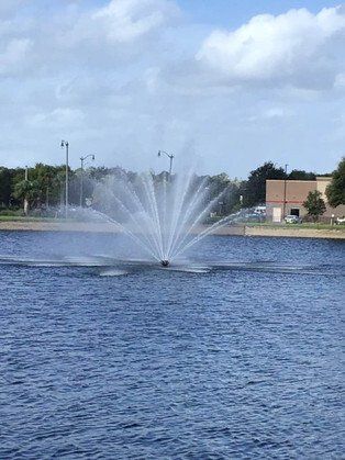Modern Fountain in the Middle of Lake — Jacksonville, FL — Innovative Fountain Services
