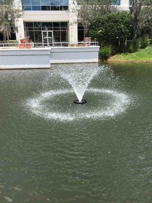 Modern Water Fountain in the Pond — Jacksonville, FL — Innovative Fountain Services