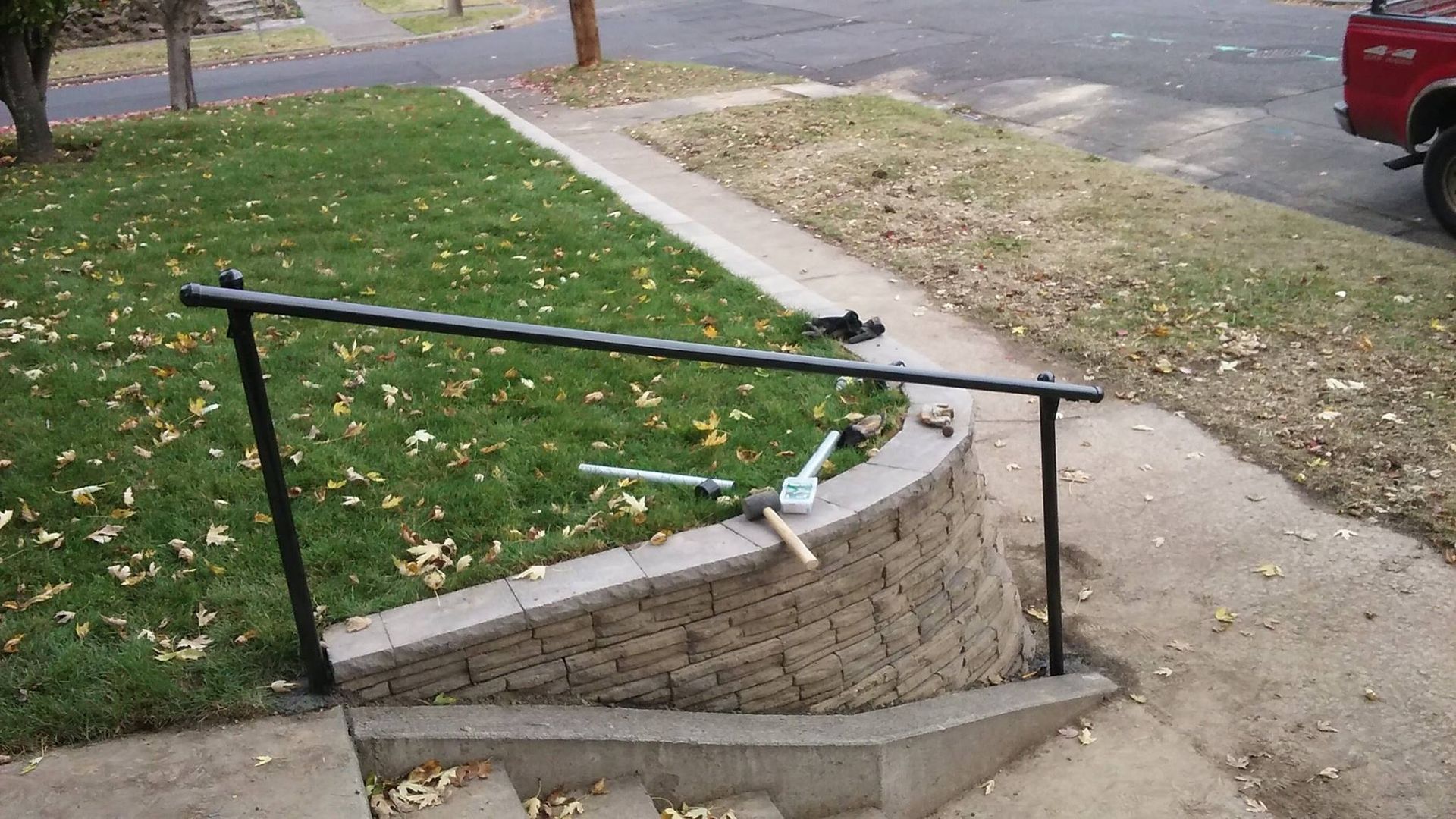 Stone Stairs With Handrail - Walla Walla, WA - Mario's Yard Care