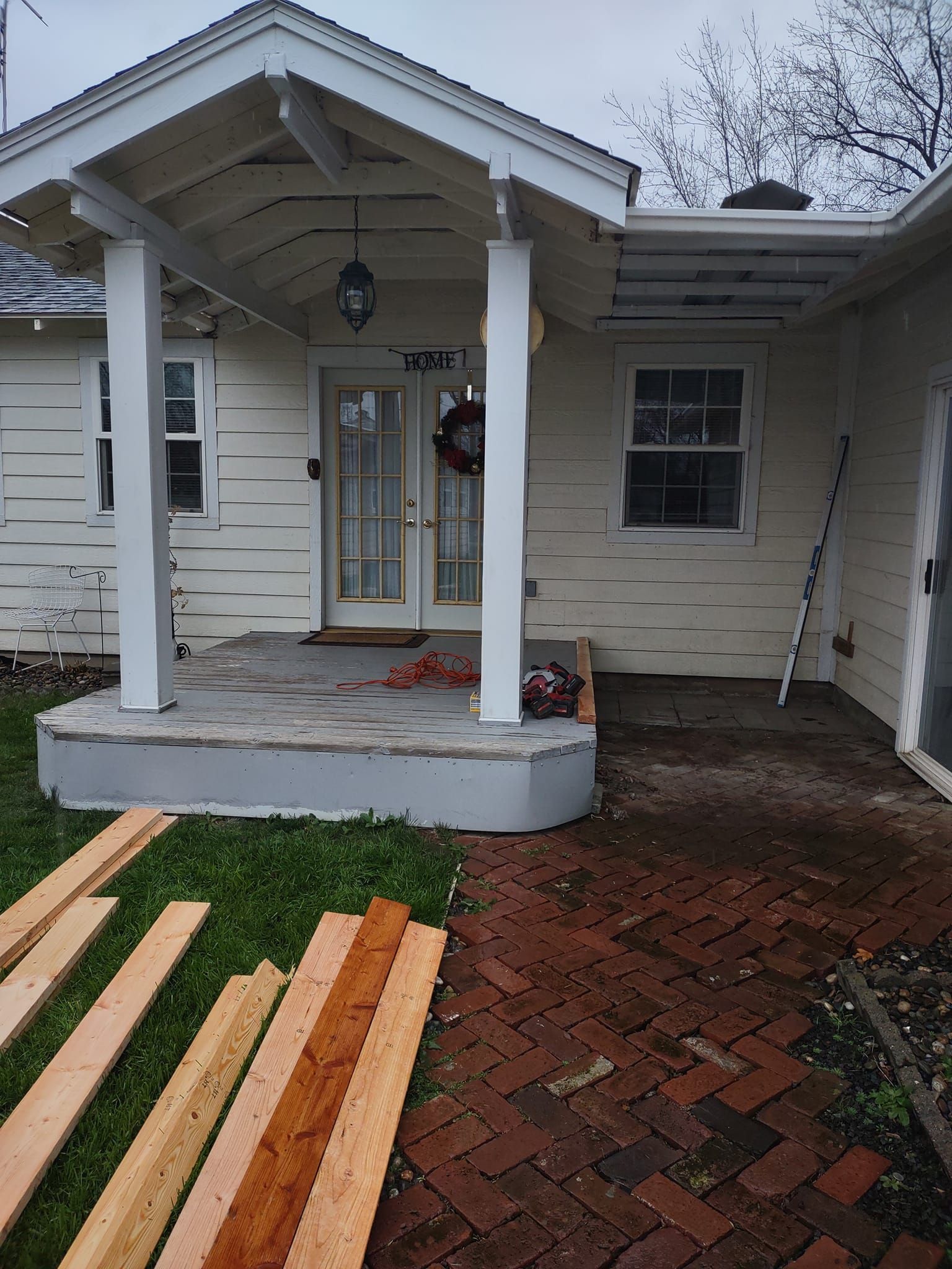 Installing A Backyard Porch On A Residential House - Walla Walla, WA - Mario's Yard Care