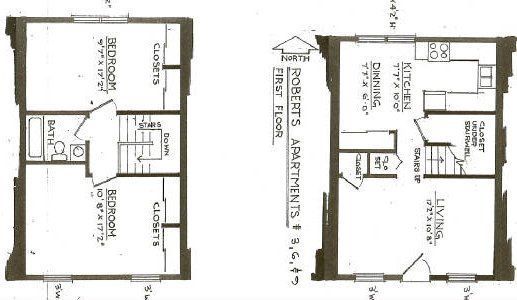 a black and white floor plan of a townhouse