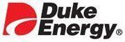 the duke energy logo is red and black on a white background .