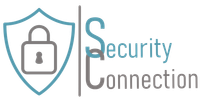 The logo for security connection shows a shield with a padlock on it.