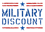 a logo for military discount with a star in the middle .