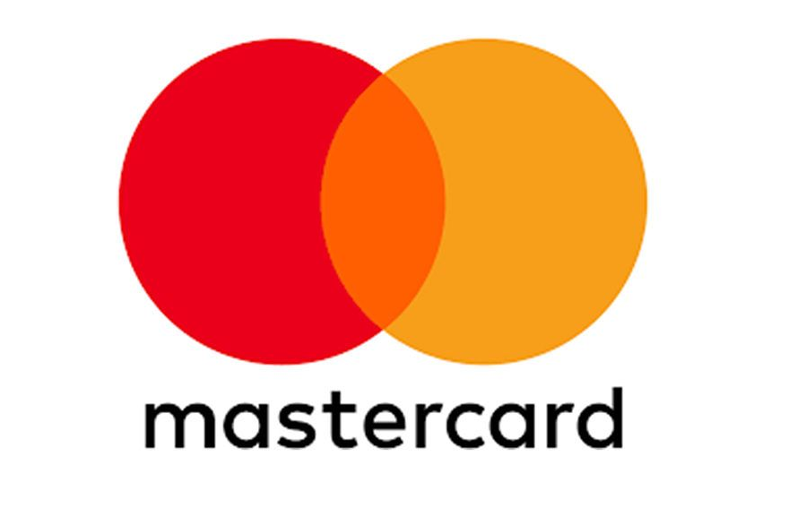 Mastercard logo: overlapping red and orange circles with the word 
