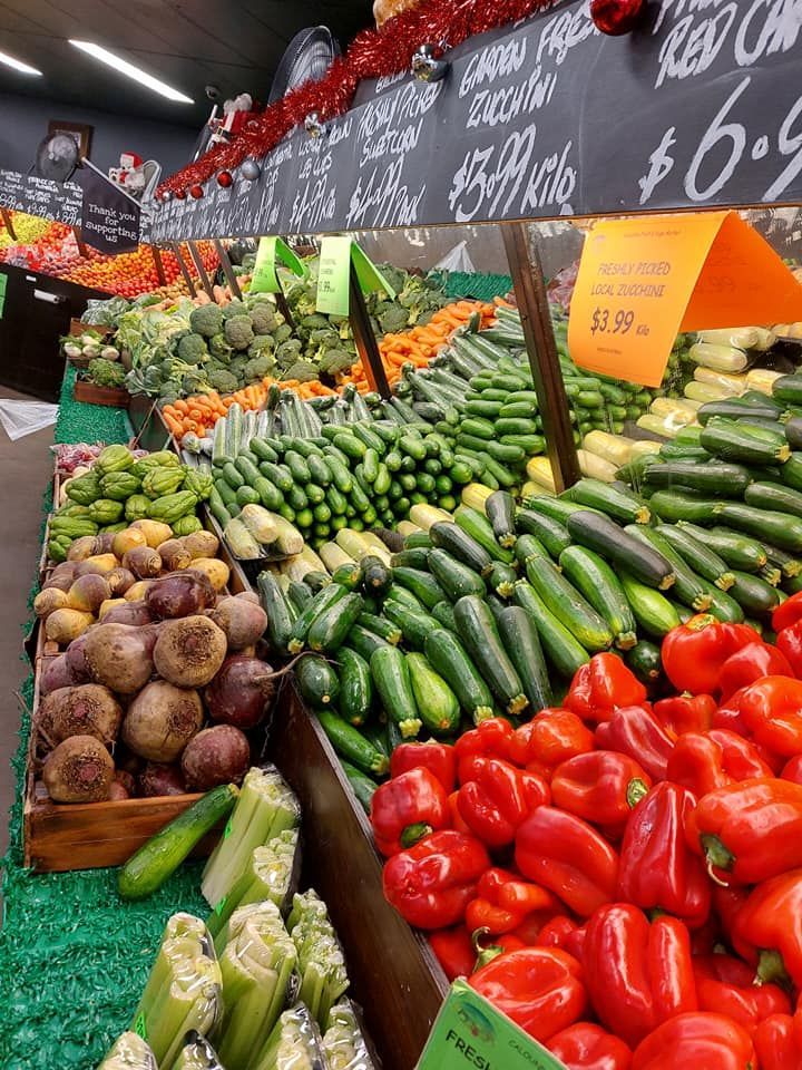 A Variety Of Vegetables Are On Display At A Farmer 's Market — Caloundra Fruit Market In Caloundra, QLD
