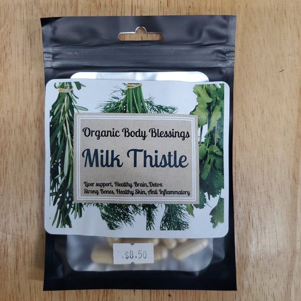 Milk thistle capsules packaging