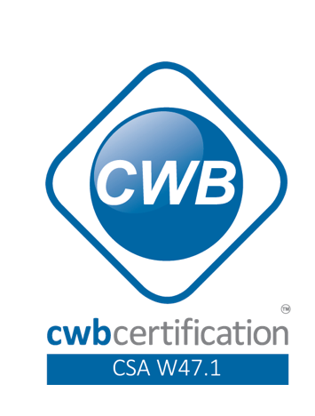 Logo CWB bleu et blanc à l'intérieur d'un cercle, encadré par un losange bleu.