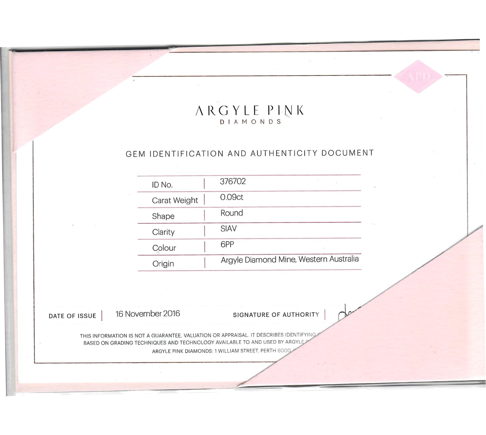 CERTIFIRD ARGYLE Round Diamond 0.09ct 6PP SIAV