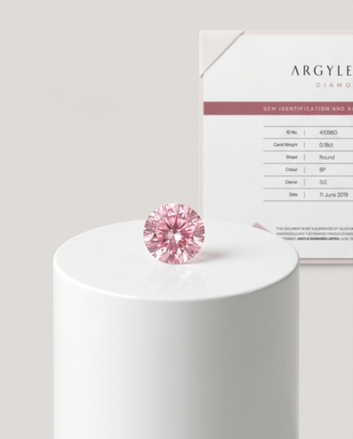 CERTIFIED ARGYLE round Diamond 0.18ct 8P SI2