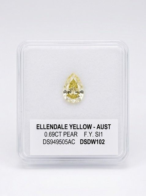 ORIGIN ARGYLE 0.69ct Yellow Pear Diamond SI1