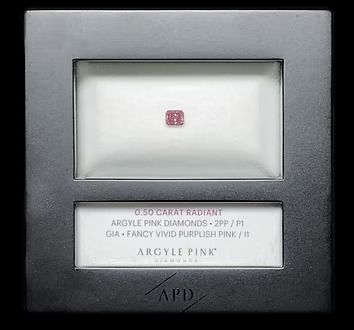 CERTIFIED ARGYLE RADIANT 0.50CT 2PP FVPP P1
