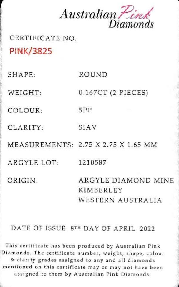 ORIGIN ARGYLE Round Diamonds 5PP 2 = 0.16ct SIAV