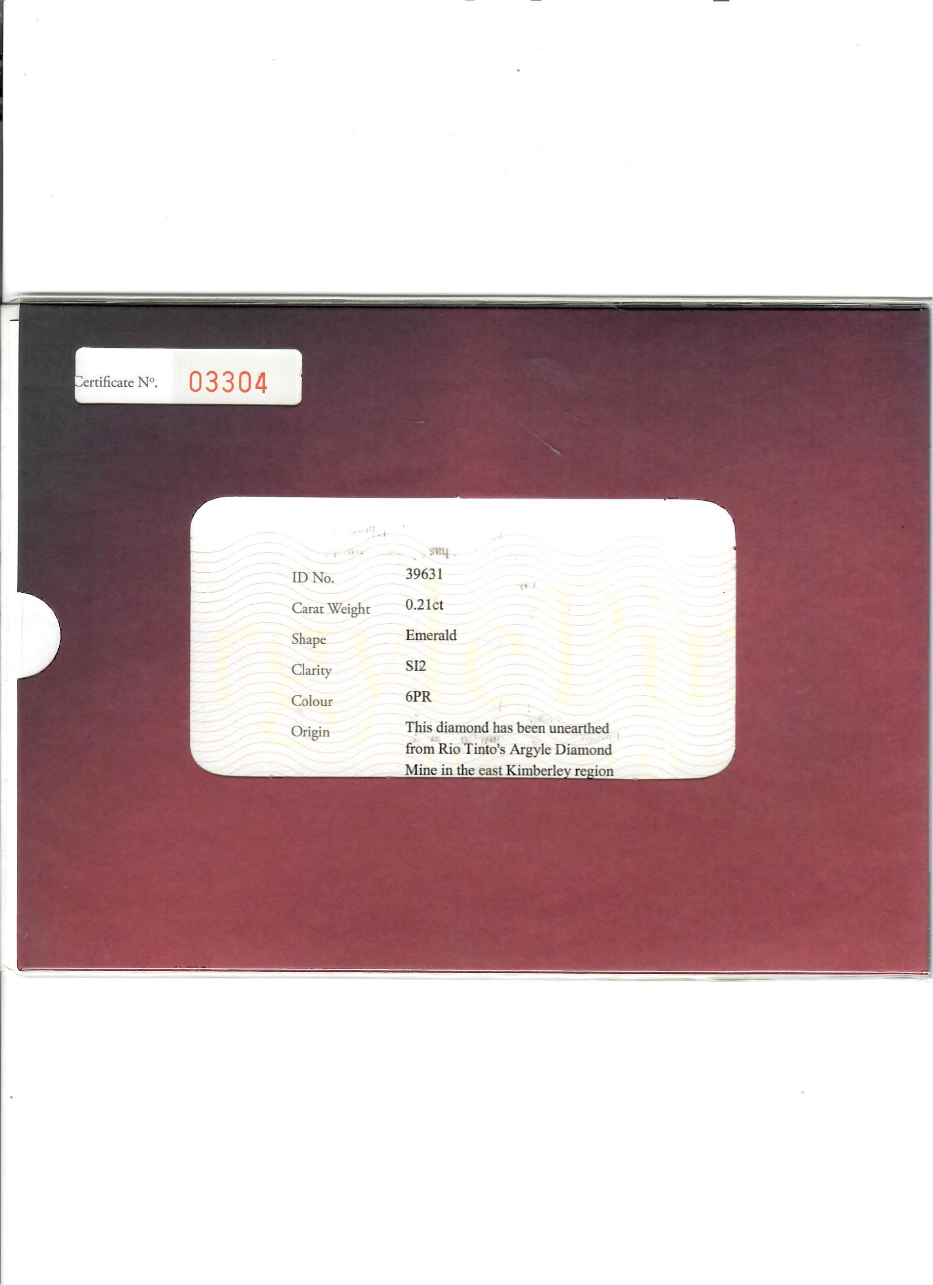 CERTIFIED ARGYLE Emerald Diamond 0.21ct 6PR SI2