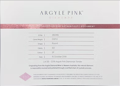 CERTIFIED ARGYLE Round Diamond 0.67CT 3P FIP SI2 TENDER
