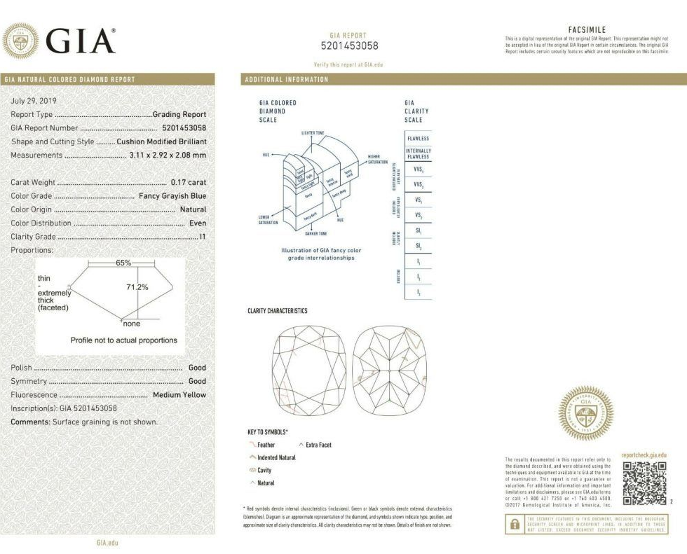 ORIGIN ARGYLE Cushion Diamond 0.17CT BL2 P1