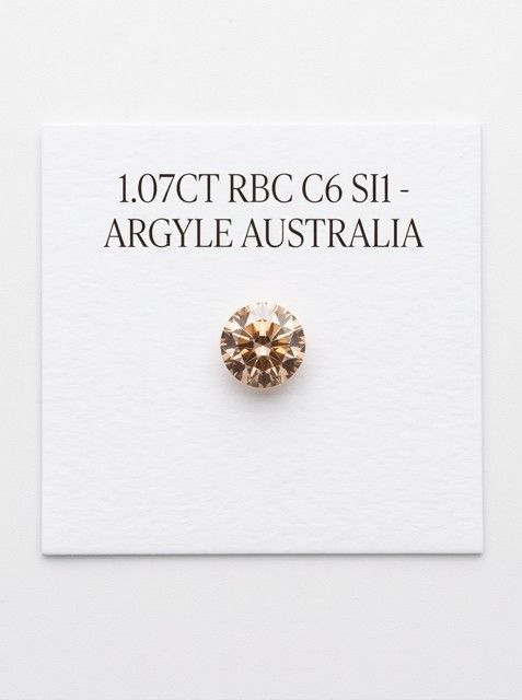 ORIGIN ARGYLE Round Diamond Champagne 1.07ct C6 SI1