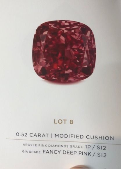 CERTIFIED ARGYLE Cushion Diamond 0.52ct 1P SI2 TENDER LOT 8 2021