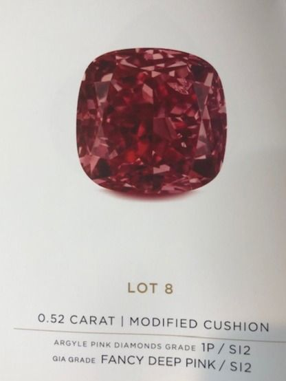CERTIFIED ARGYLE Cushion Diamond 0.52ct 1P SI2 Tender Lot 8 2021