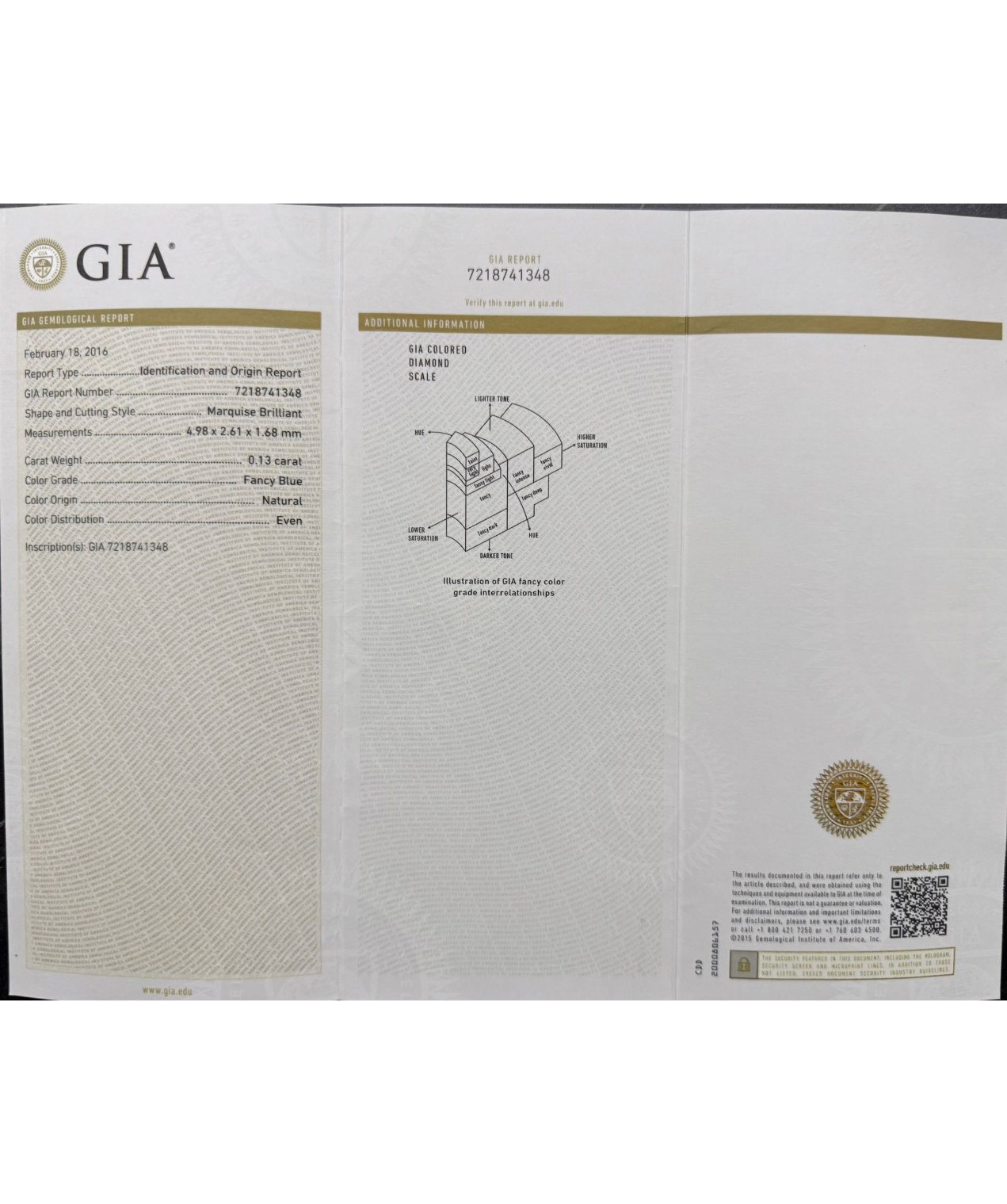 ORIGIN ARGYLE Marquise Diamond 0.13ct FB SI1