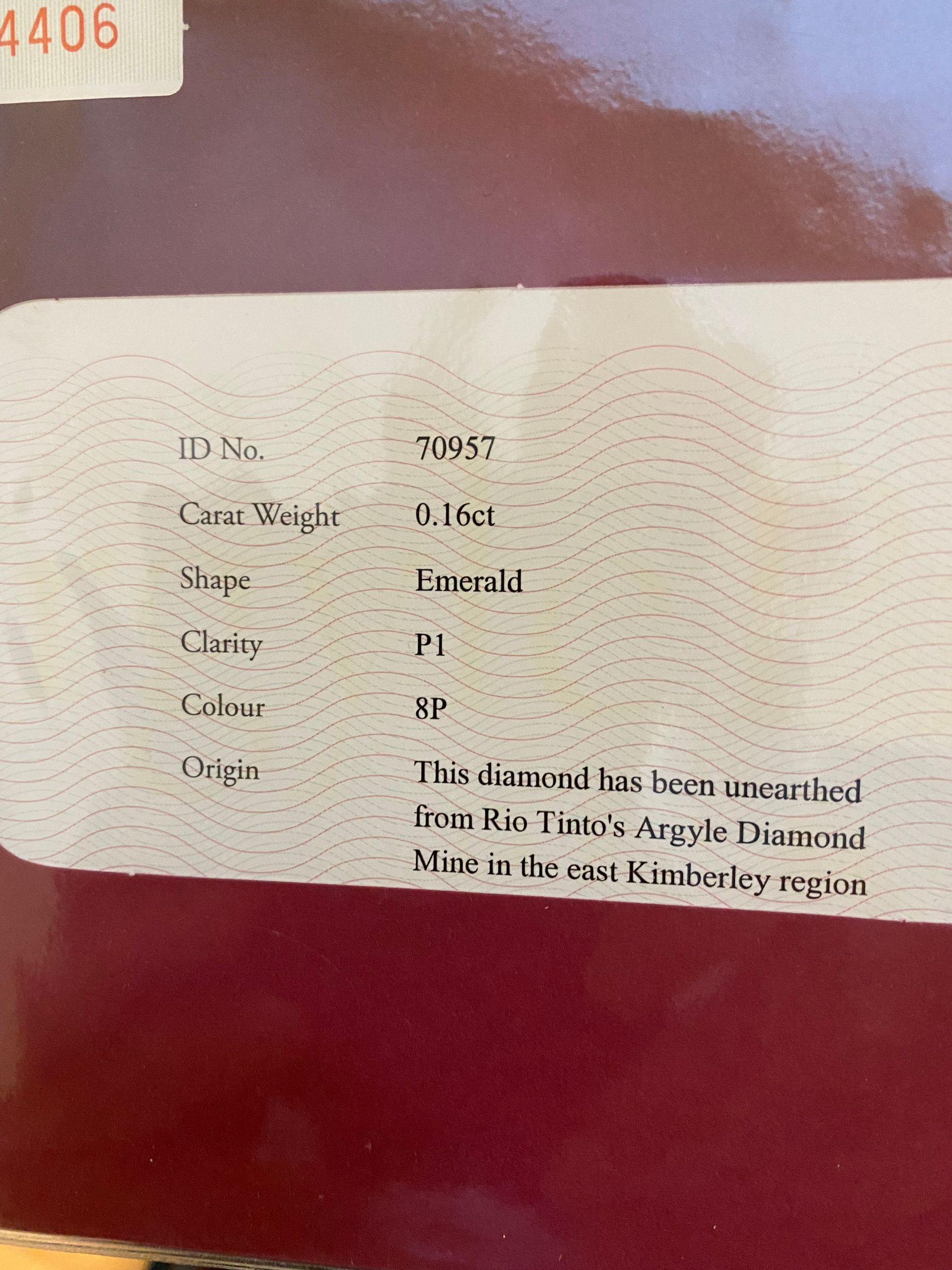 CERTIFIED ARGYLE Emerald Diamond 0.16ct 8P P1