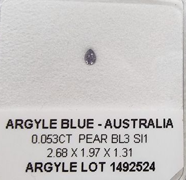 ORIGIN ARGYLE Pear 0.05ct BL3 SI1 - PAIR TDW: 0.10ct