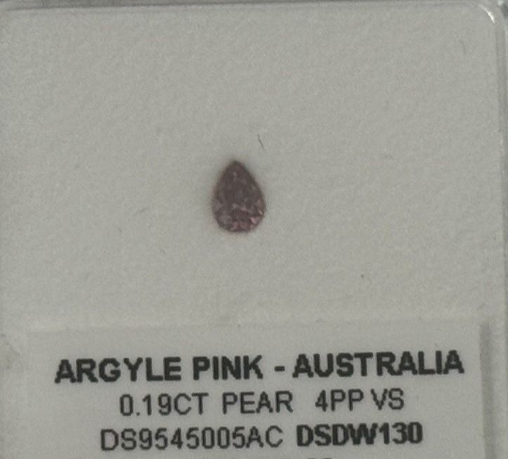 ORIGIN ARGYLE Pear Shape Diamond 0.19ct 4PP VS