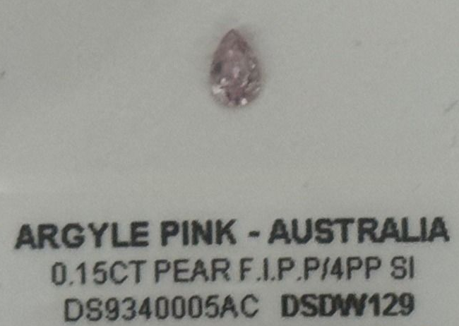 ORIGIN ARGYLE Pear Diamond 0.15ct 5P SI
