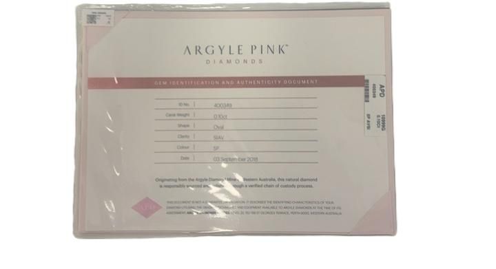 CERTIFIED ARGYLE Oval Diamond 0.10ct 5P SIAV REDUCED TO SELL AMAZING DEAL