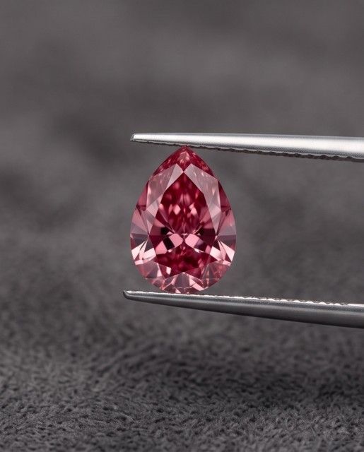 CERTIFIED ARGYLE Pear Diamond 0.10ct 1PR VS2