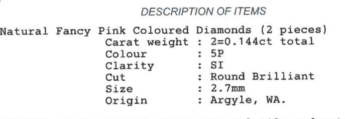 ORIGIN ARGYLE Round Diamonds 2 = 0.14ct 5P SI1