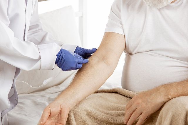 a man getting injected