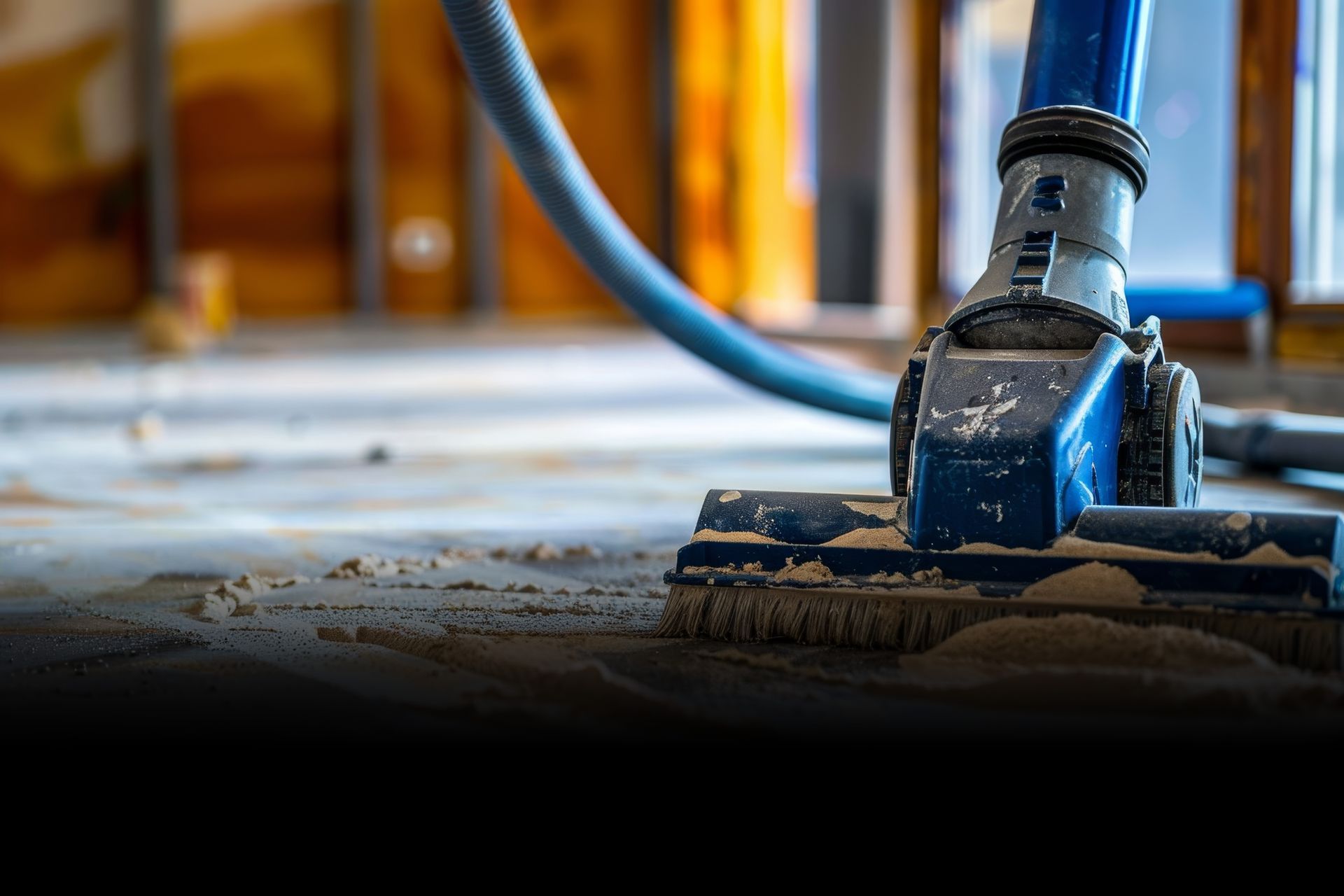 A close up of a vacuum cleaner on the floor.