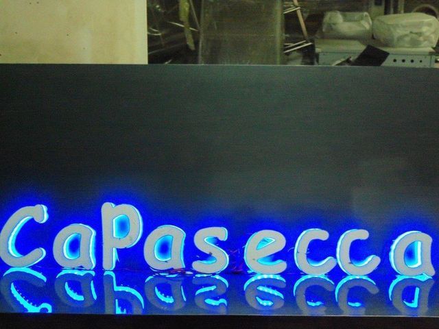 Insegne retroilluminate in acciaio inox Catania