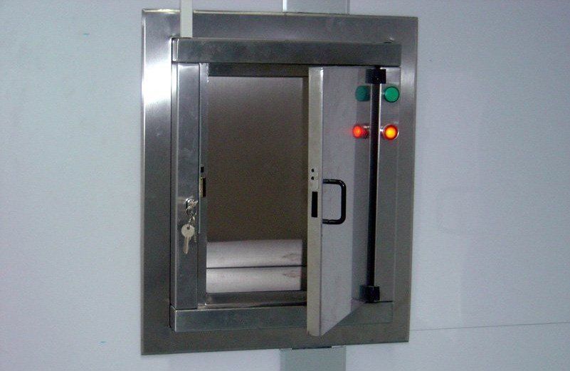 Finestra passaferri piombata in acciaio inox