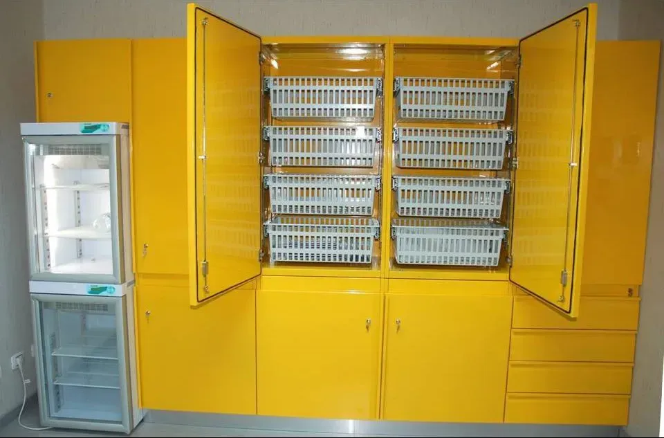 Parete attrezzata con frigo e vani personalizzati verniciati