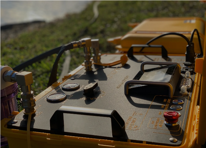 HydroVolt Aqua Shield, AQS, unit by lake, high quality filtration and monitoring - emergency water purification