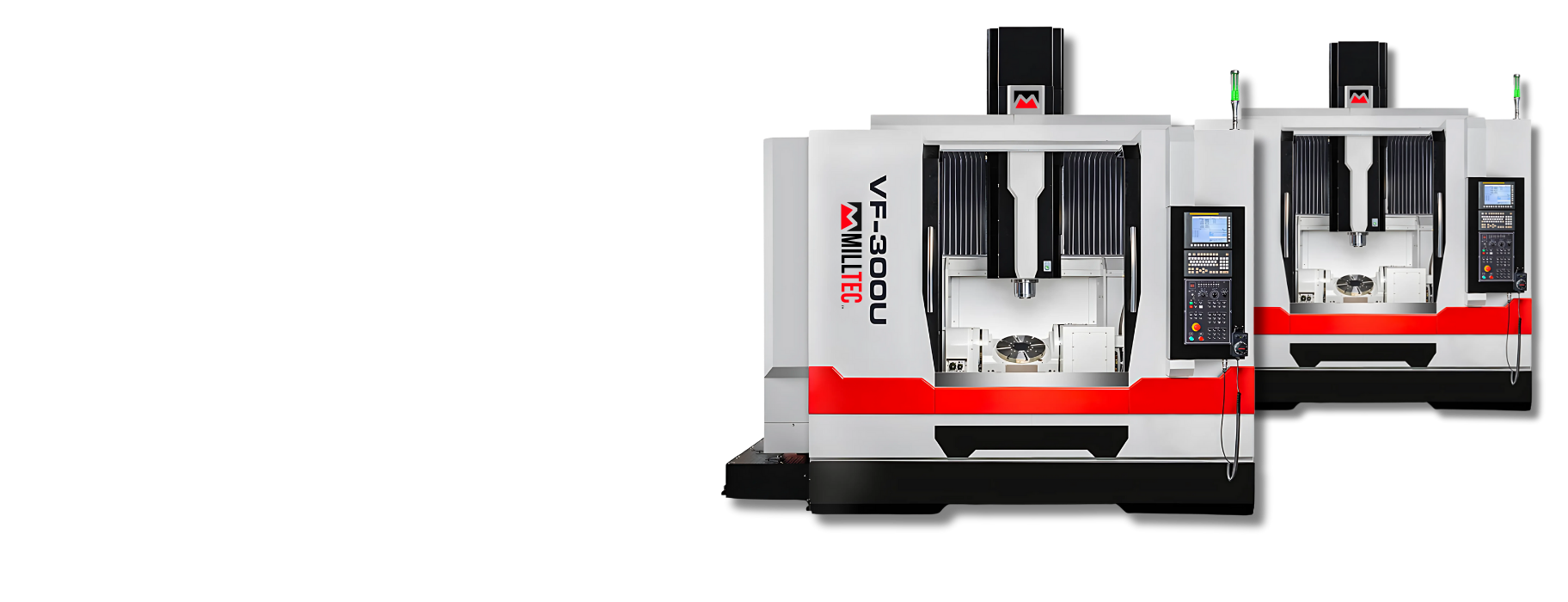 Three machines are sitting next to each other on a white background.